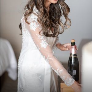 Le Rose Bridal Grace Robe - Size Small White